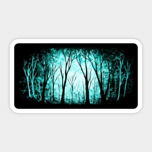 Minimal Black and Turquoise Forest Art Sticker